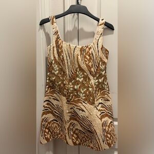 NWT Size 6 MARCHESA Gold Sequin Dress